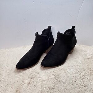 Black‎ Suede Style & Co Ankle Booties Women's Heeled Boots Size 7M